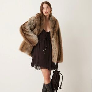 ASOS Brown Faux Fur Coat